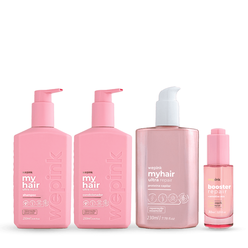 Kit Shampoo + Condicionador + Proteína + Booster - Wepink